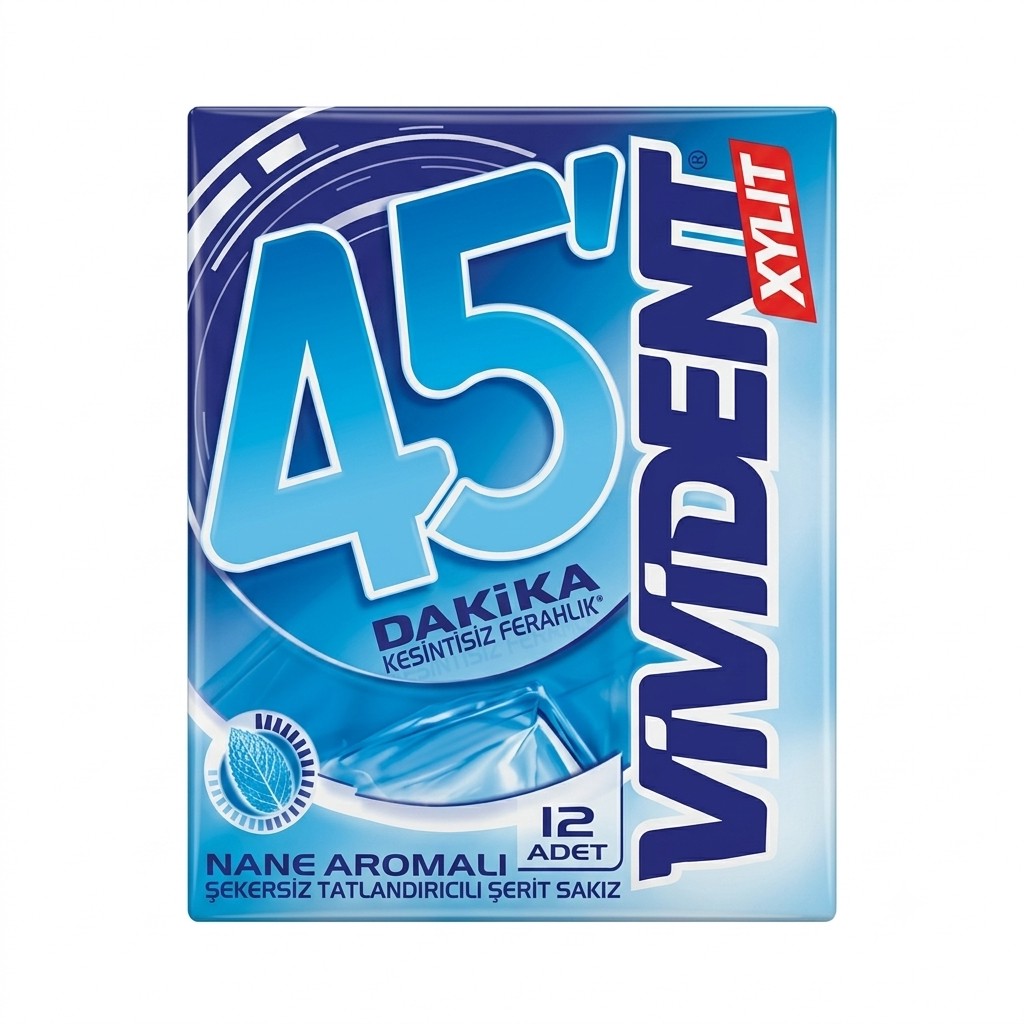 آدامس ویویدنت 45 دقیقه با طعم نعناع بدون شکر (Vivident 45 Xylit)