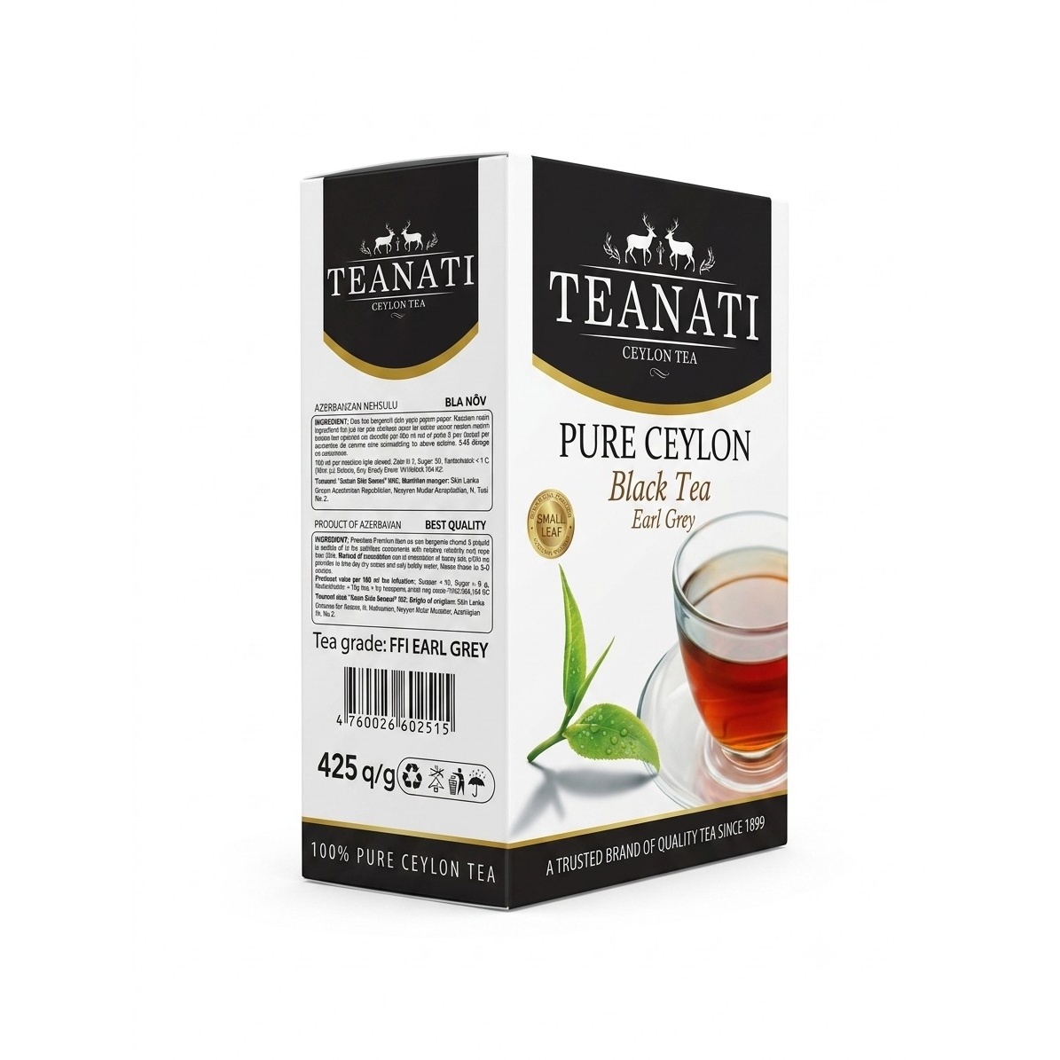 چای سیاه سیلان ارل گری تیاناتی (Teanati) 425 گرمی