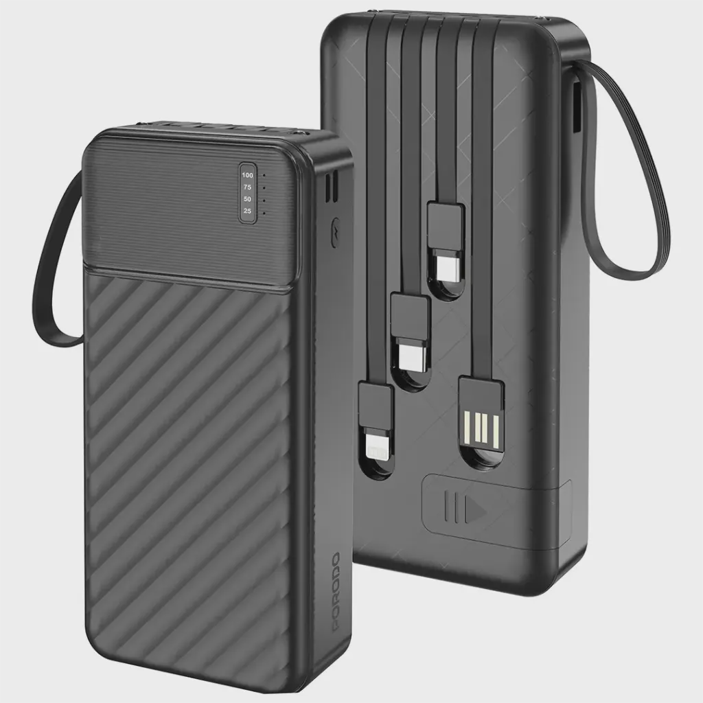 پاور بانک کابل متصل PORODO مدل PIANO ظرفیت 20000mAh