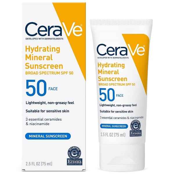 کرم ضدآفتاب مینرال سراوی مدل آبرسان حجم 75 میل SPF 50اصلی