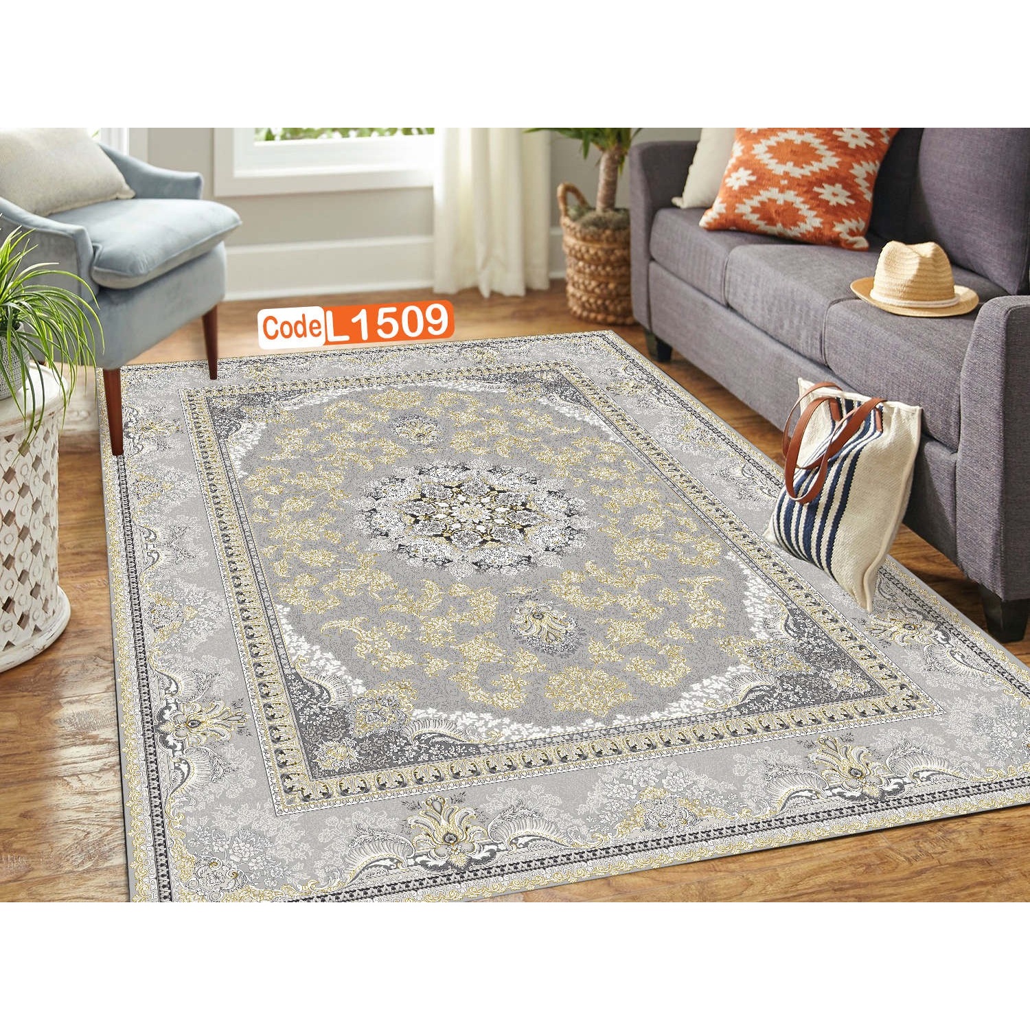 روفرشی کشدار (کاور فرش) و فرشینه و پادری کالای خواب متین کد L 1509
