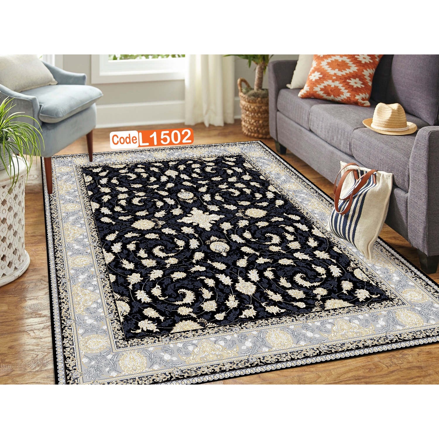 روفرشی کشدار (کاور فرش) و فرشینه و پادری کالای خواب متین کد L 1502