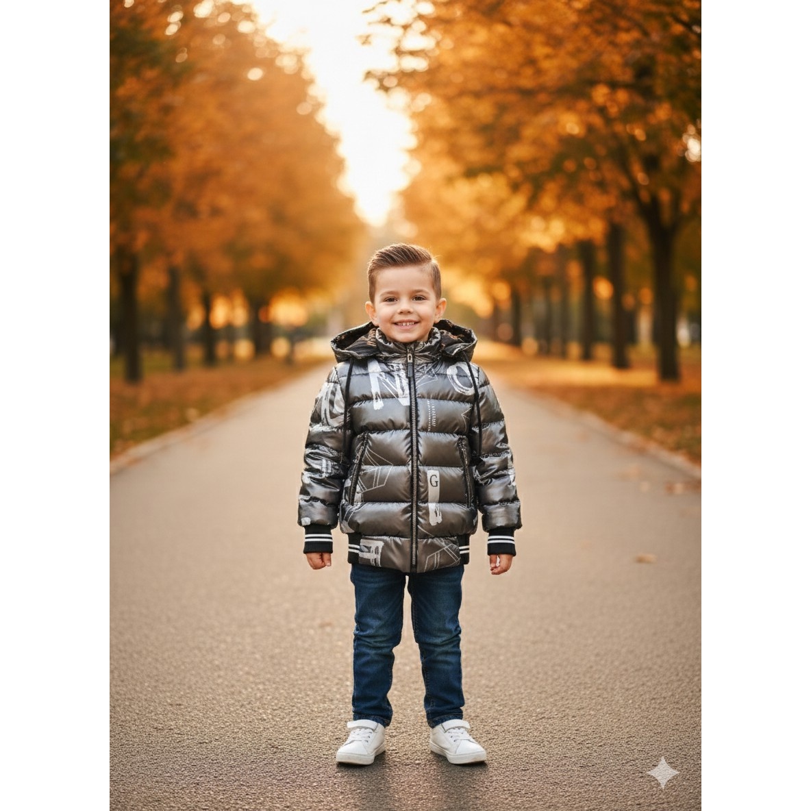 کاپشن پسرانه دورویه سیلیکونی مناسب 1 تا 6 سال