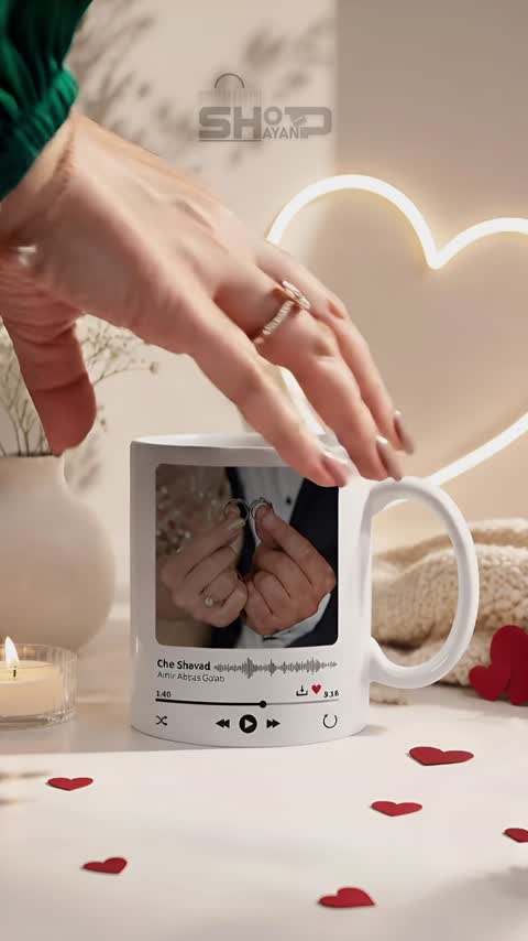 ماگ سرامیکی با عکس و موزیک دلخواه شما  مدل MD57