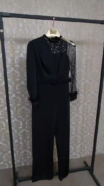سرهمی زنانه آوا جنس غواصی و تور مروارید پانچ شده قد150