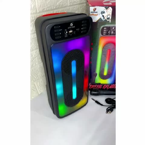 اسپیکر بلوتوثی رقص نور دار میکروفون دار قابل حمل رم خور فلش خور رقص نور RGB (ارسال پس کرایه)
