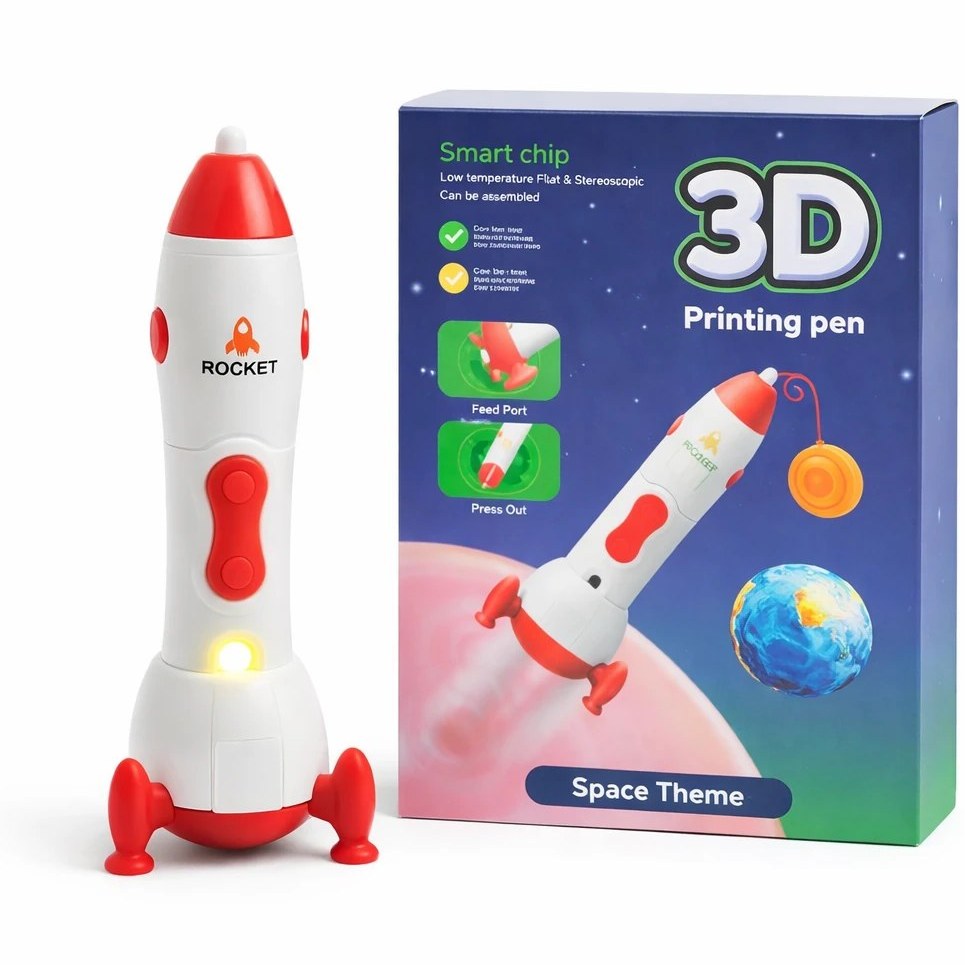 قلم طراحی سه بعدی مدل rocket pen شارژی