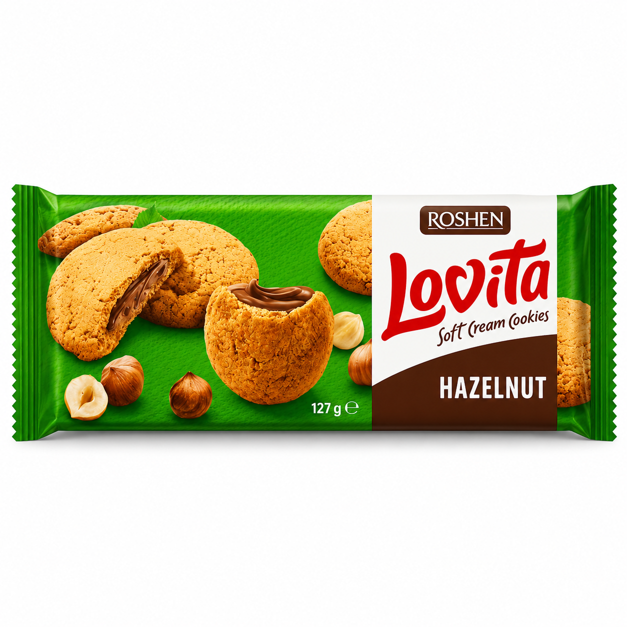 کوکی مغزدار فندقی Roshen Lovita Soft Cream Cookies با کرم فندق 127 گرم