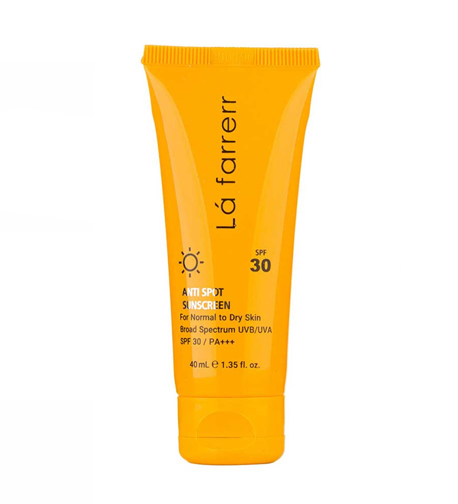 کرم ضد آفتاب و ضد لک بی رنگ پوست خشک و معمولی SPF 30 لافارر La farrer