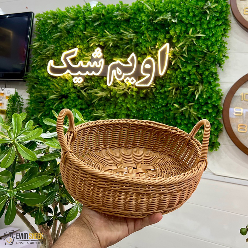 سبد دو دسته طرح حصیر