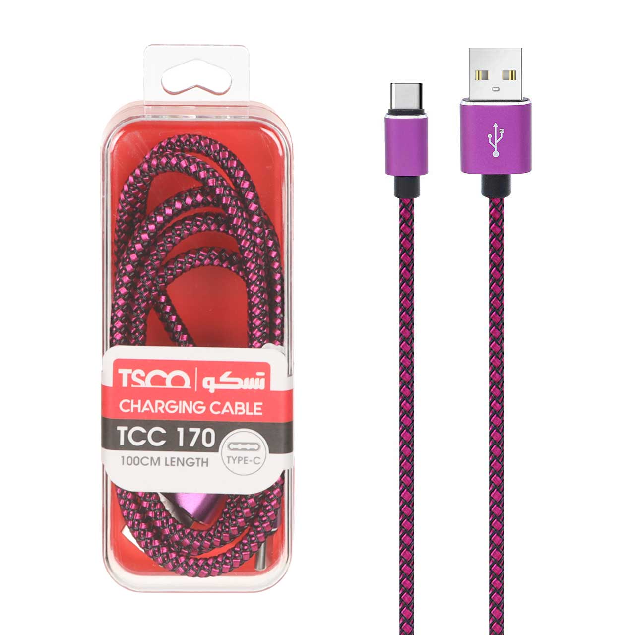 کابل تبدیل USB به USB-C تسکو مدل TCC 170 طول 1 متر