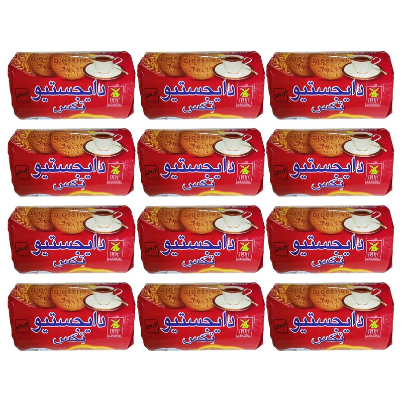 - بیسکویت دایجستیو سبوس دار ساده آناتا - 180 گرم بسته 12 عددی -