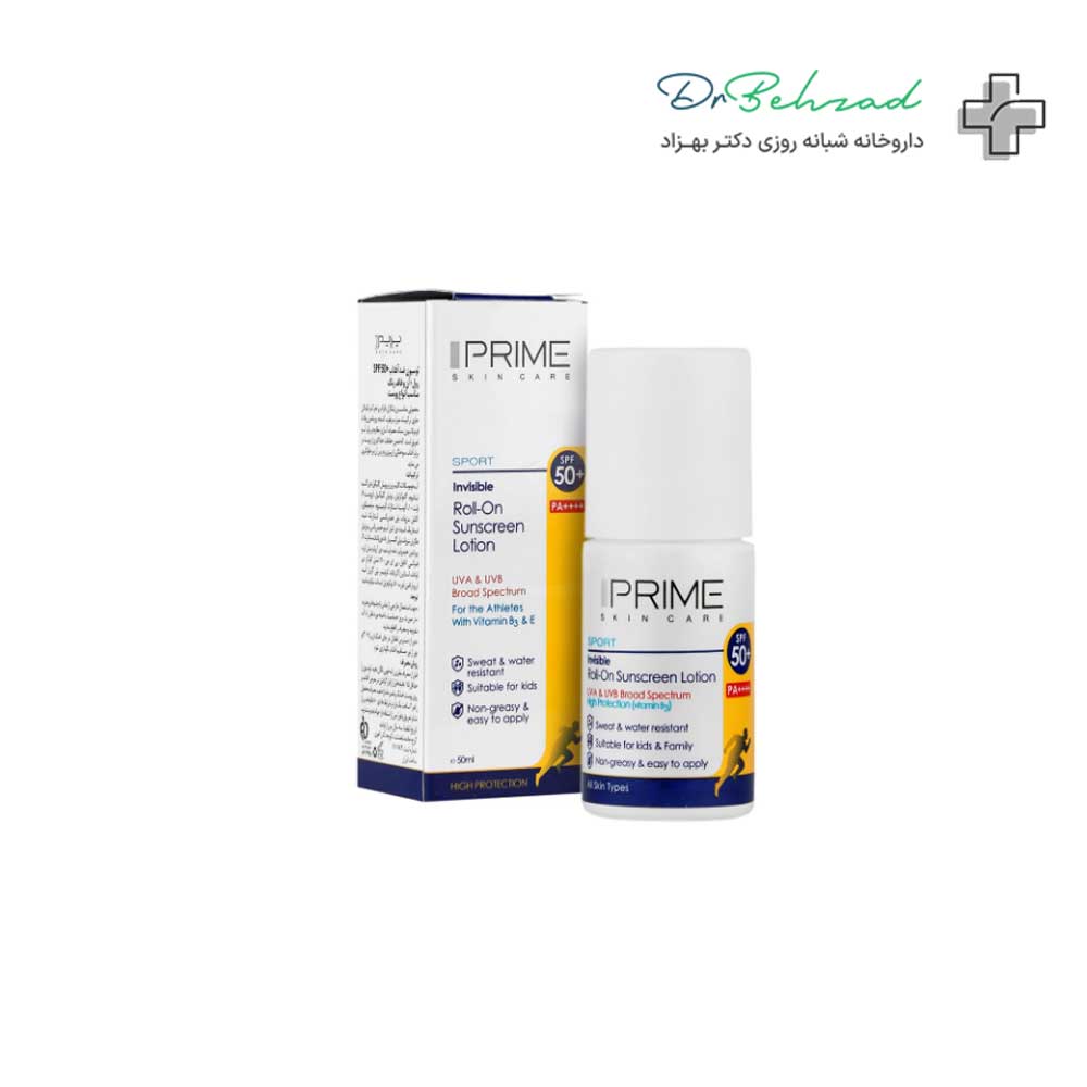 لوسیون رولی ضد آفتاب SPF 50 پرایم فاقد رنگ
