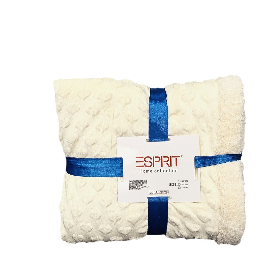 پتو دو لایه 1 نفره مدل کریستال قلبی پشت تدی سایز 220x160 سانتیمتر -نباتی