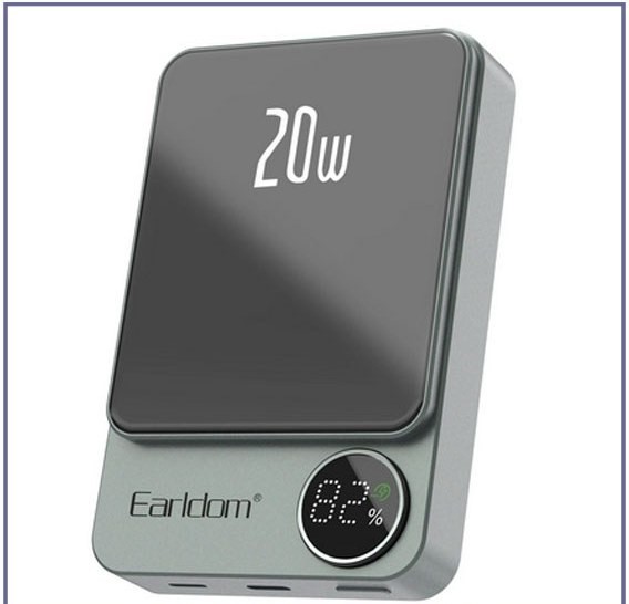 پاوربانک 20 وات ارلدام مدل ET-PD24 ظرفیت 10000 میلی آمپر ساعت