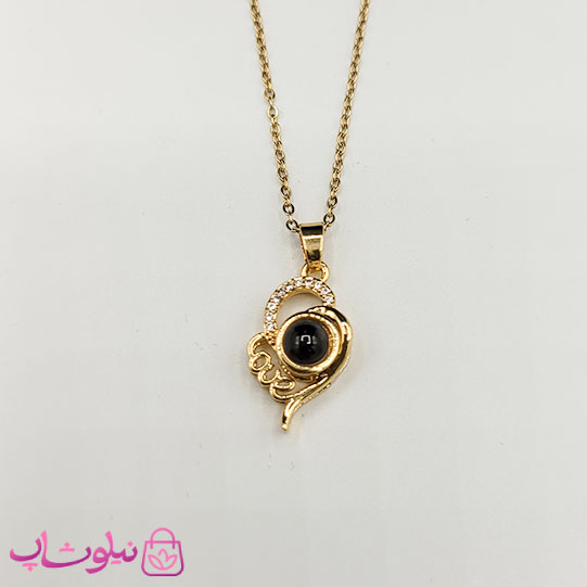 گردنبند تلسکوپی دوستت دارم به صد زبان طرح love طلایی رنگ کد 110