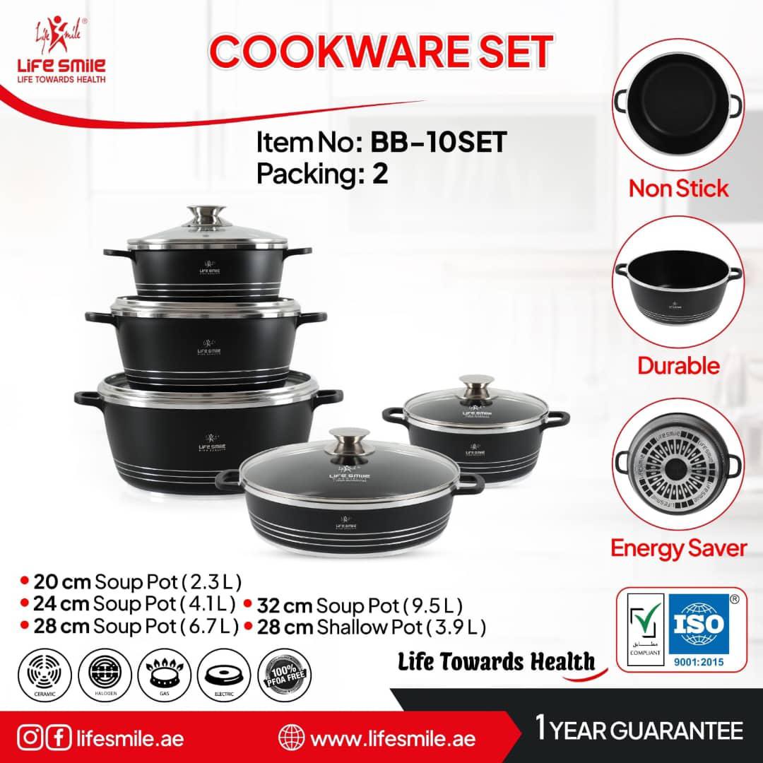 سرویس قابلمه سرامیکی 10 پارچه لایف اسمایل مدل BB-10-SET
