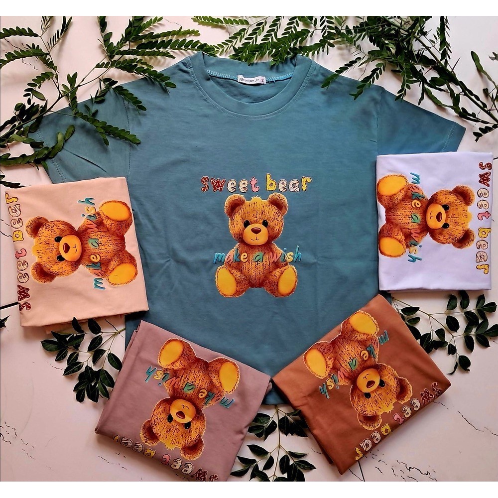 تیشرت بچگانه پاندا sweet bear نخ پنبه 5 تا 8سال قواره دار