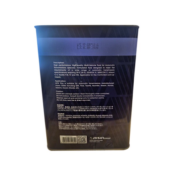 روغن گیربکس خودرو آیسین مدل AFW-PLUS ظرفیت 4 لیتر (پس کرایه)
