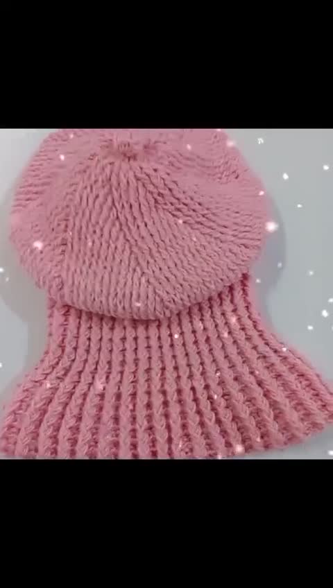 ست شال و کلاه فرانسوی دخترانه رینکی دست بافت