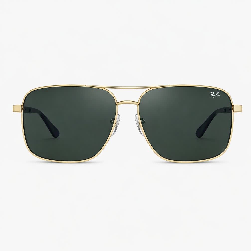 عینک آفتابی مردانه ری بن Rayban آمریکا استاندارد مدلC19 فریم طلایی