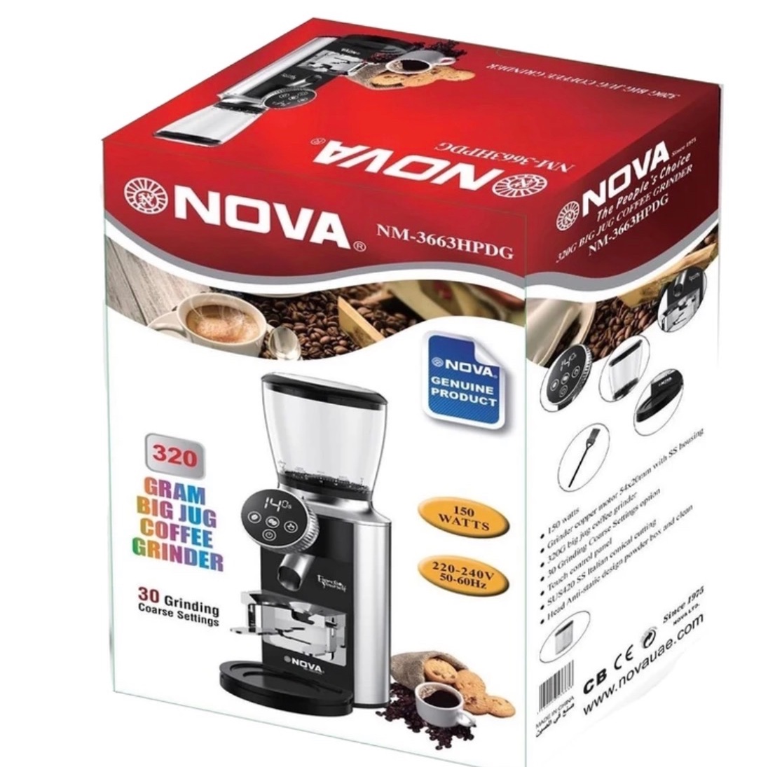 آسیاب قهوه نوا مدل NOVA NM-3663HPDG