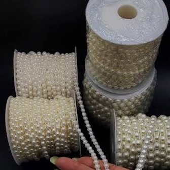 مروارید لپه ای متری سفید سایز 8(یک متر)