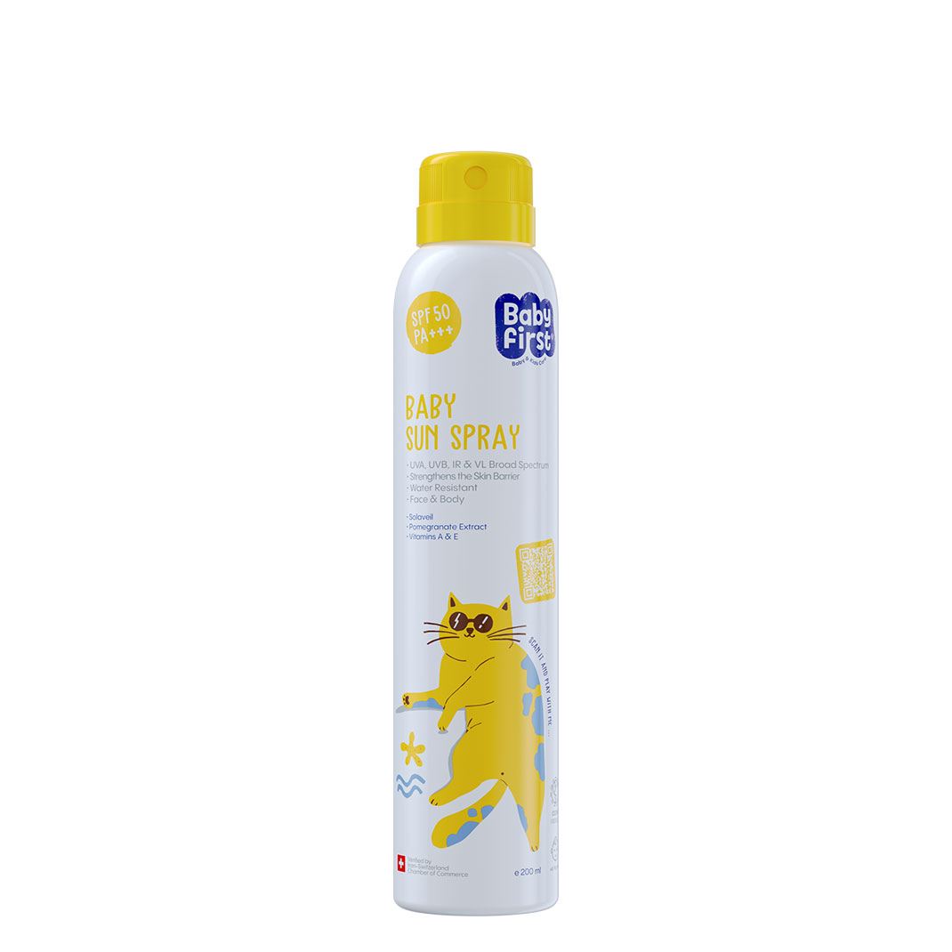 اسپری ضد آفتاب کودک بیبی فرست با SPF50 حجم 200 میل