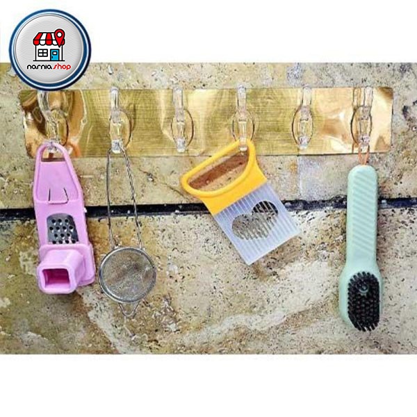 آویز دیواری چسبی طلایی 6 شاخه