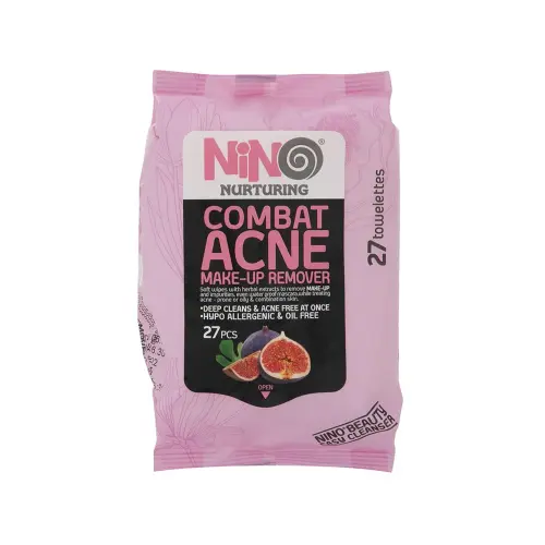 دستمال مرطوب پاک کننده آرایش مدل Combat Acne نینو