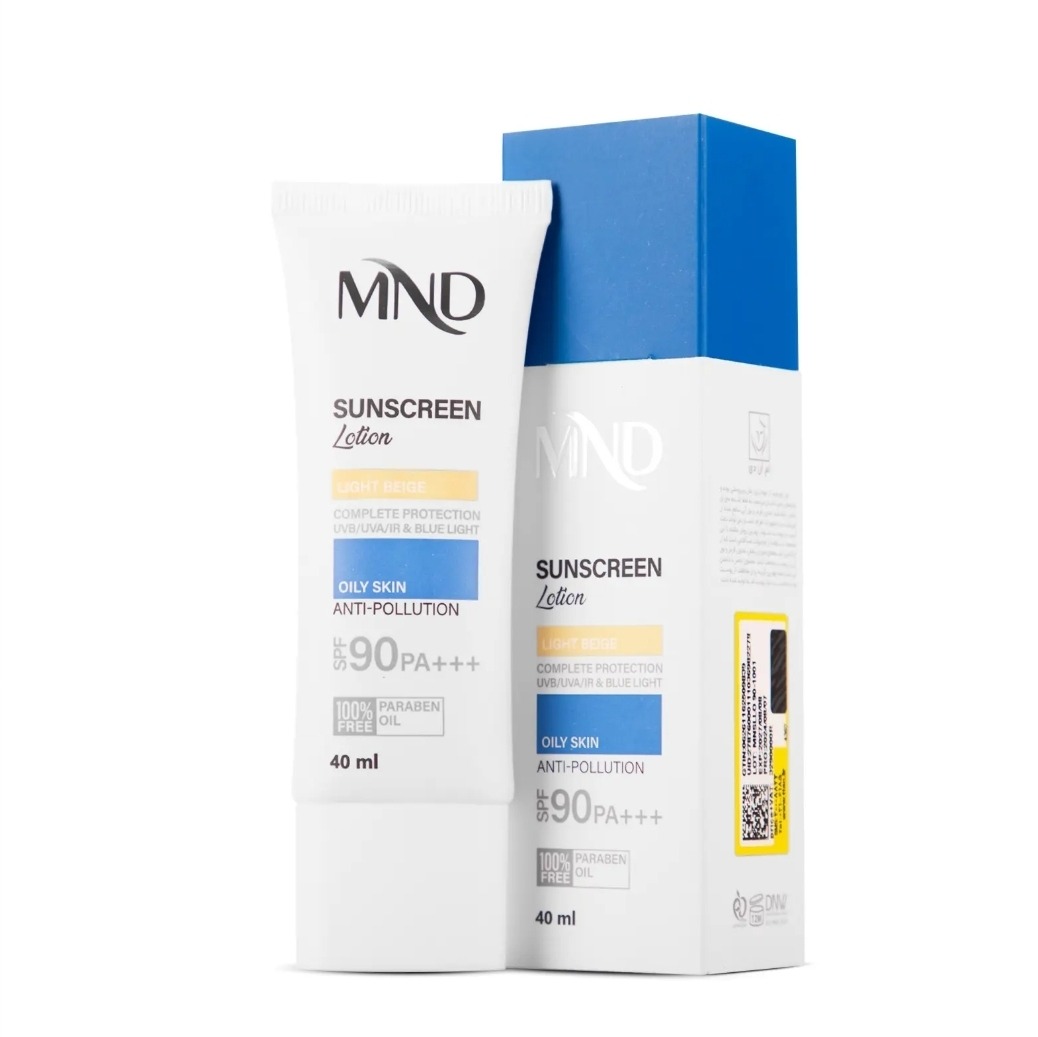 لوسیون ضدآفتاب (SPF 90) بژ روشن مناسب پوست چرب 