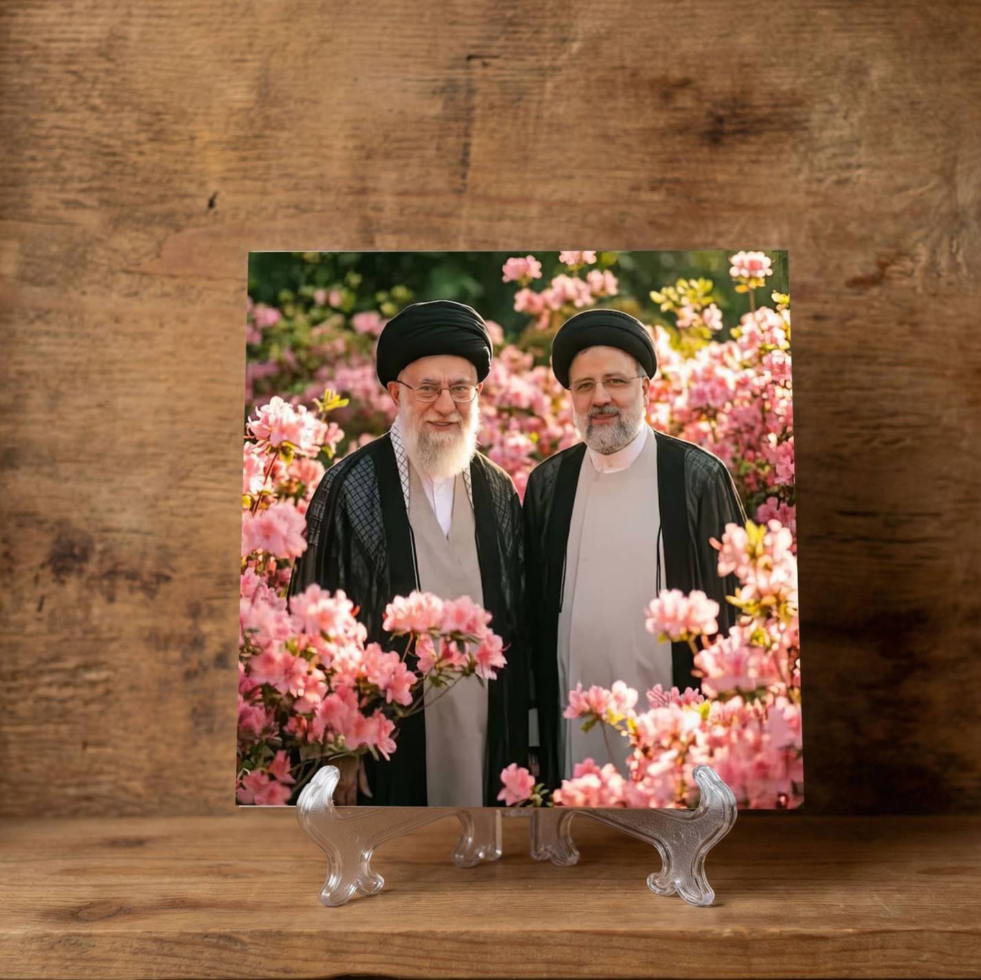 کاشی سرامیک دکوری طرح شهید رئیسی و سیدعلی خامنه ای