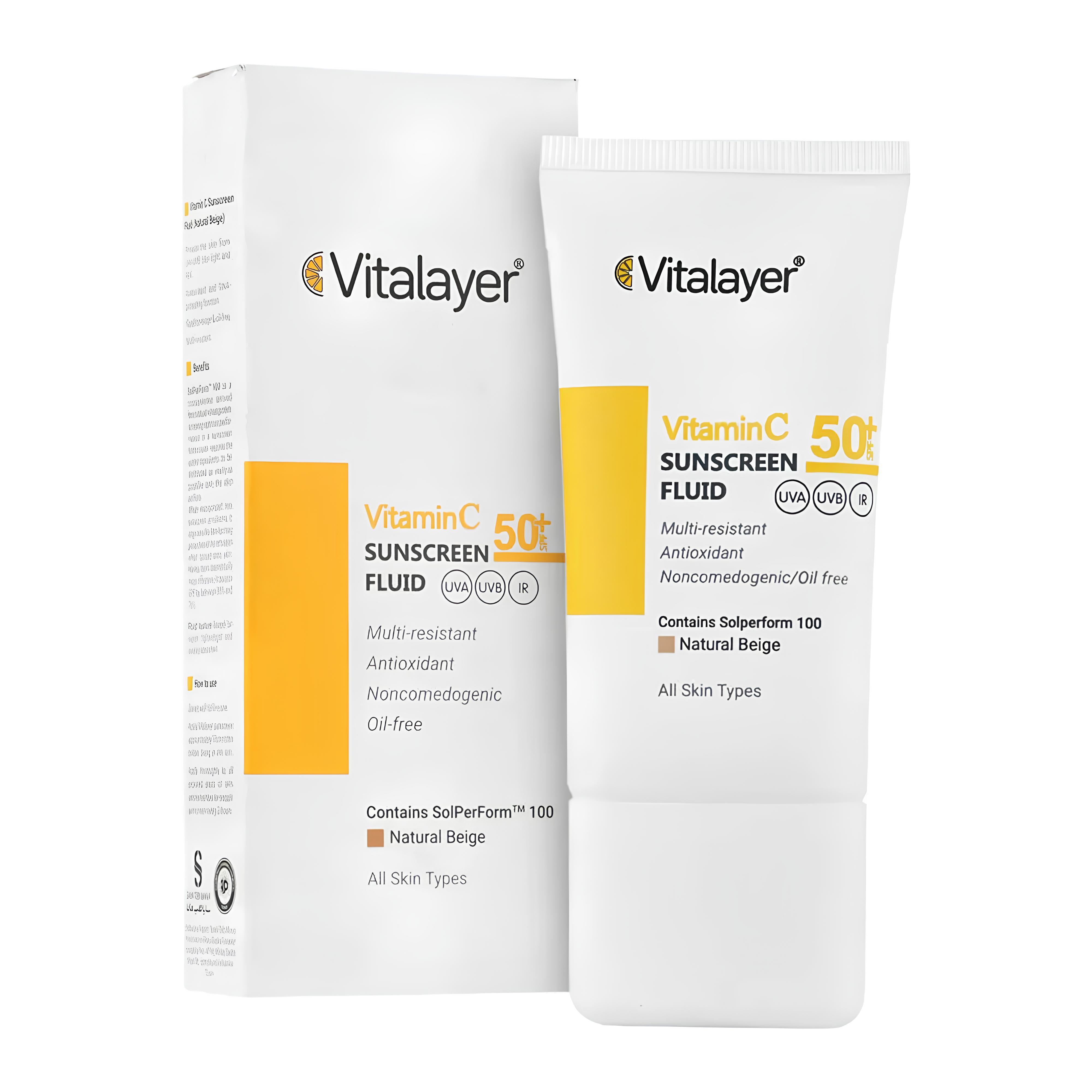 فلویید ضدآفتاب بژ طبیعی Natural Beige ویتامین سی ویتالیر Vitalayer