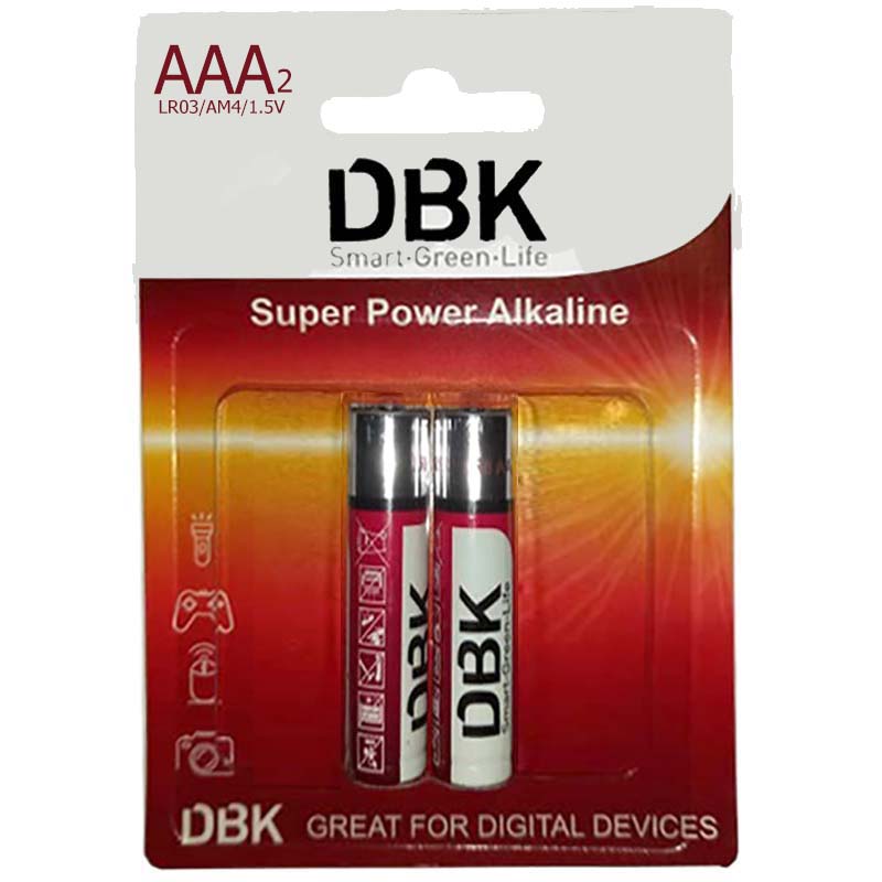 باتری نیم قلمی Super Power Alkaline دی بی کی DBK بسته 2 عددی