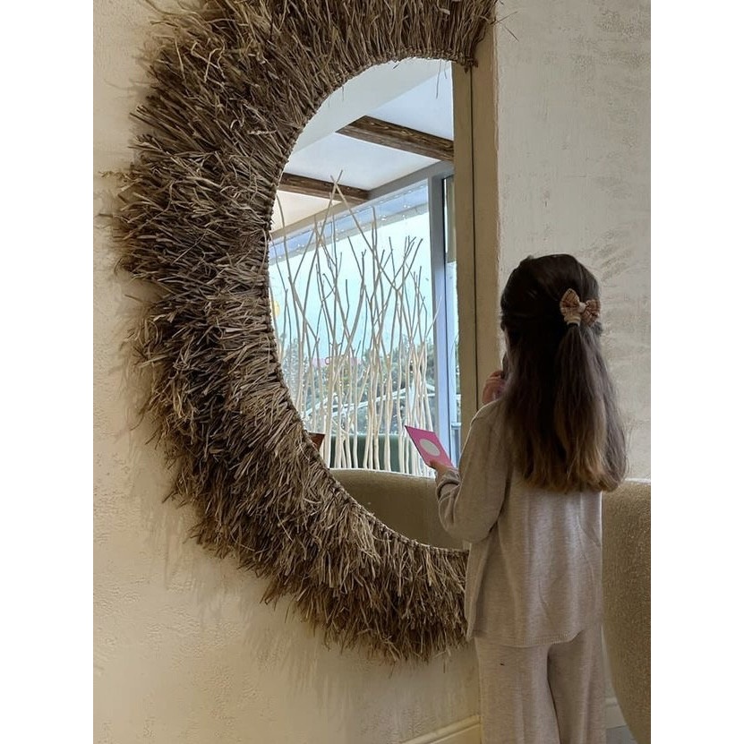 اینه رافیا رنگ نسکافه ای ابعادورنگ قابل تغییر ابعاد قابل تغییر 2909