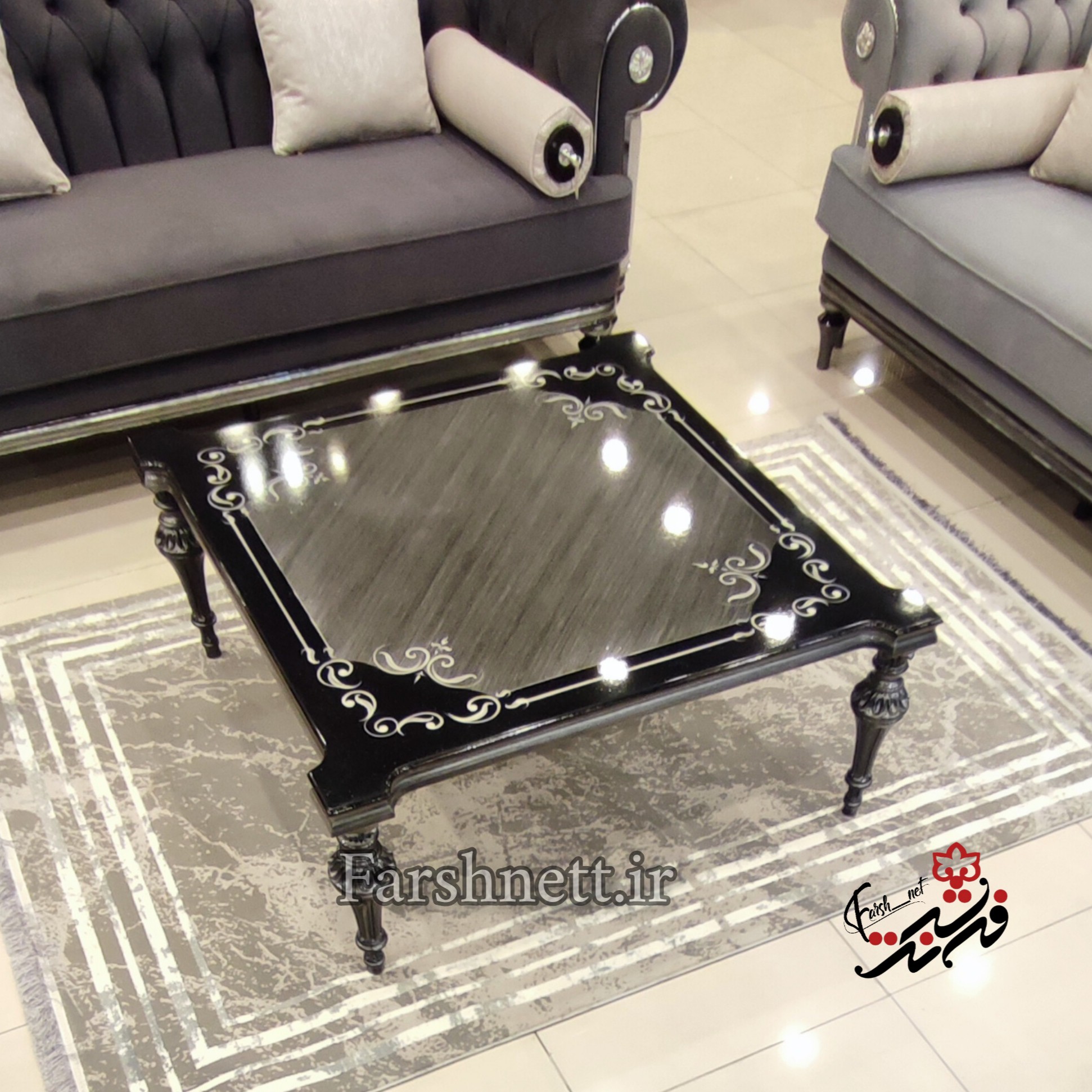 فرش ماشینی لوتوس طرح 9354 طوسی