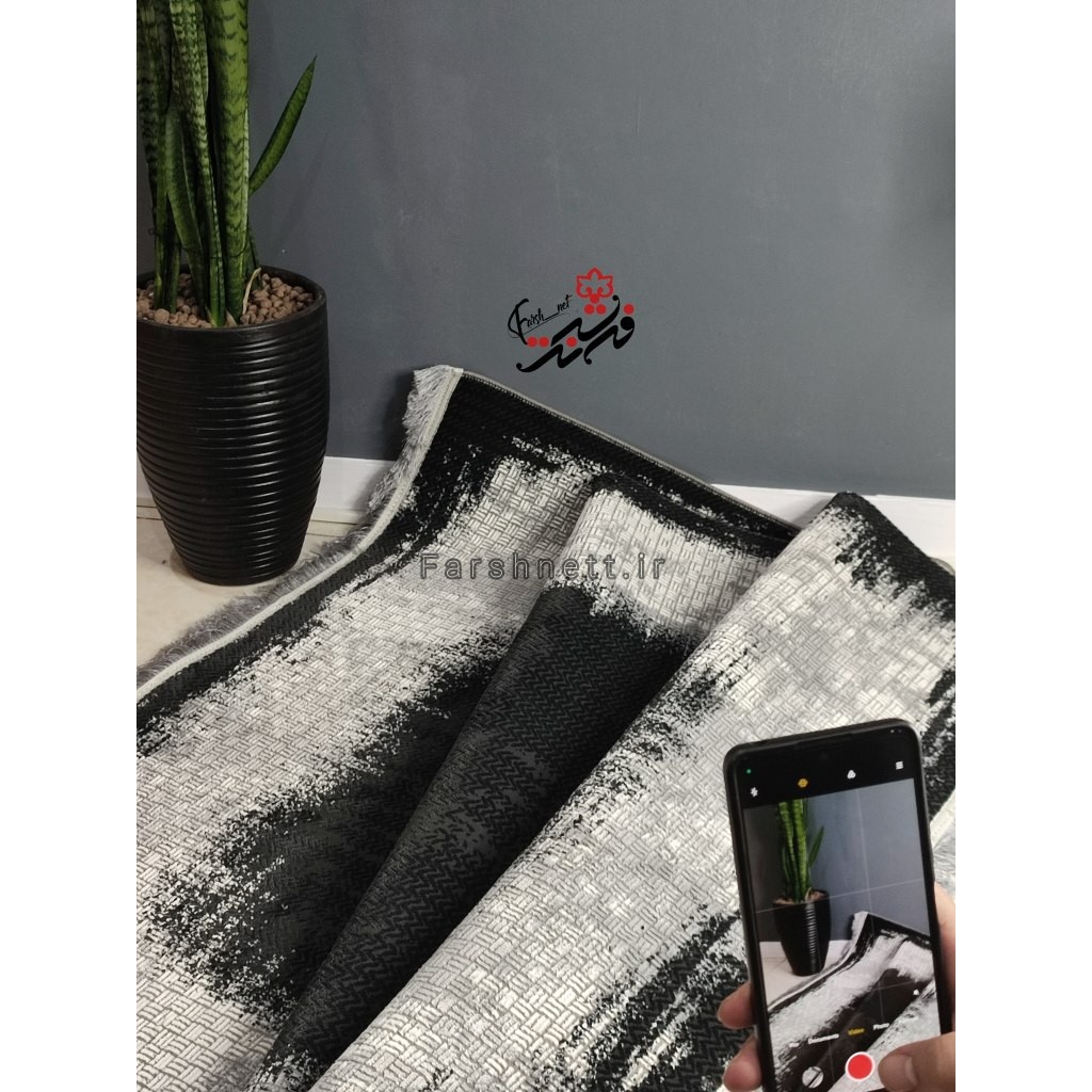 فرش ماشینی لوتوس طرح 9358 رنگ مشکی