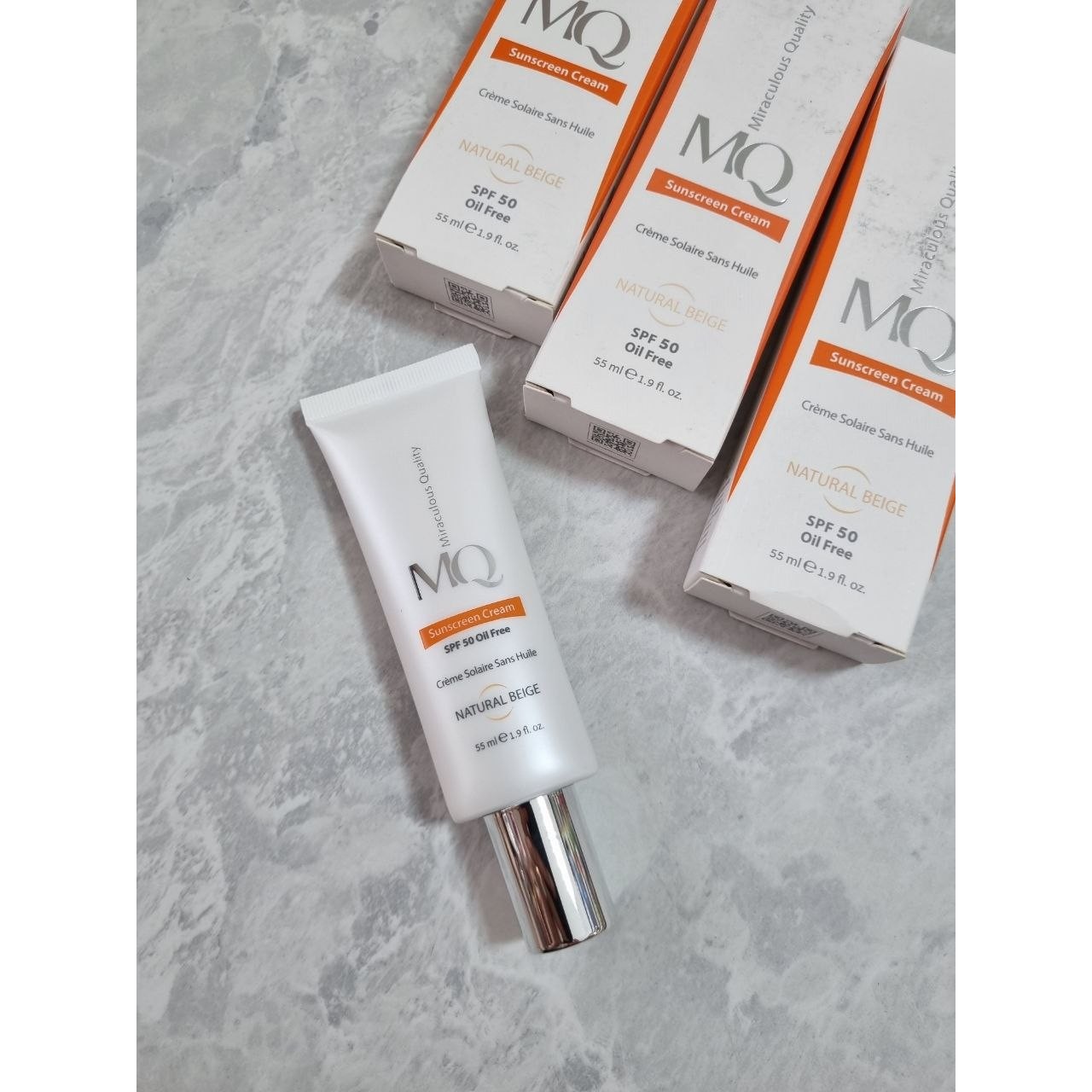 ضد آفتاب رنگی MQ پوست چرب نچرال بژ spf 50
