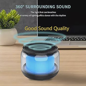 بلندگوی بلوتوث RGB شفاف با صدای فراگیر 360 درجه، نورپردازی LED چند رنگ و اتصال بی سیم