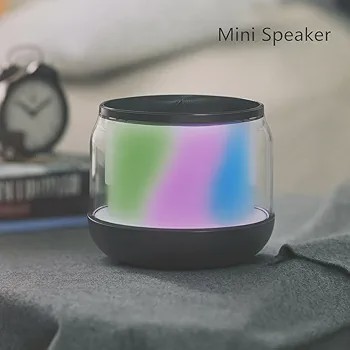 بلندگوی بلوتوث RGB شفاف با صدای فراگیر 360 درجه، نورپردازی LED چند رنگ و اتصال بی سیم