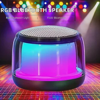 بلندگوی بلوتوث RGB شفاف با صدای فراگیر 360 درجه، نورپردازی LED چند رنگ و اتصال بی سیم
