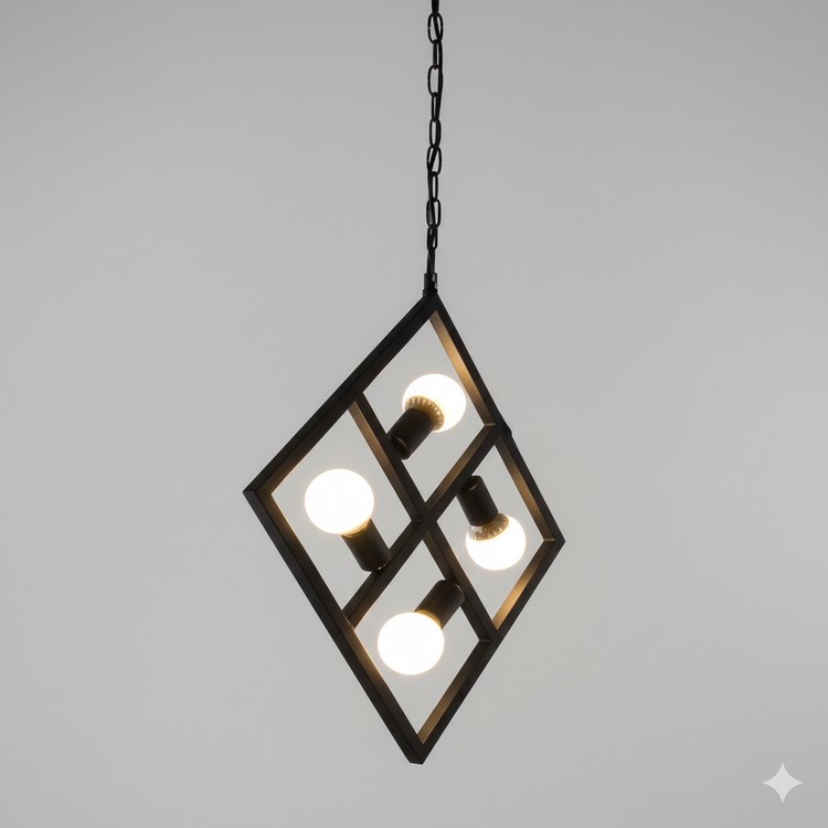 لوستر مدرن 4شعله فلزی A113