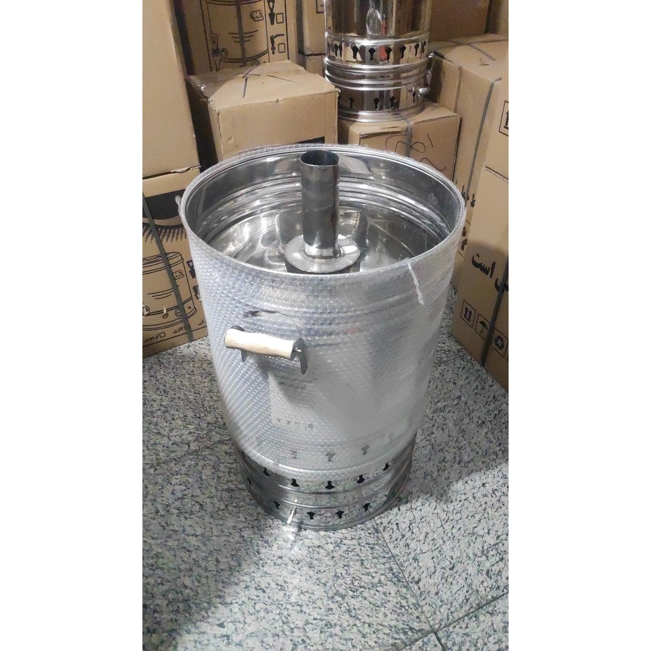 سماور گازی ترموکوبل مهسان استیل کار 60 لیتری تنوره دار