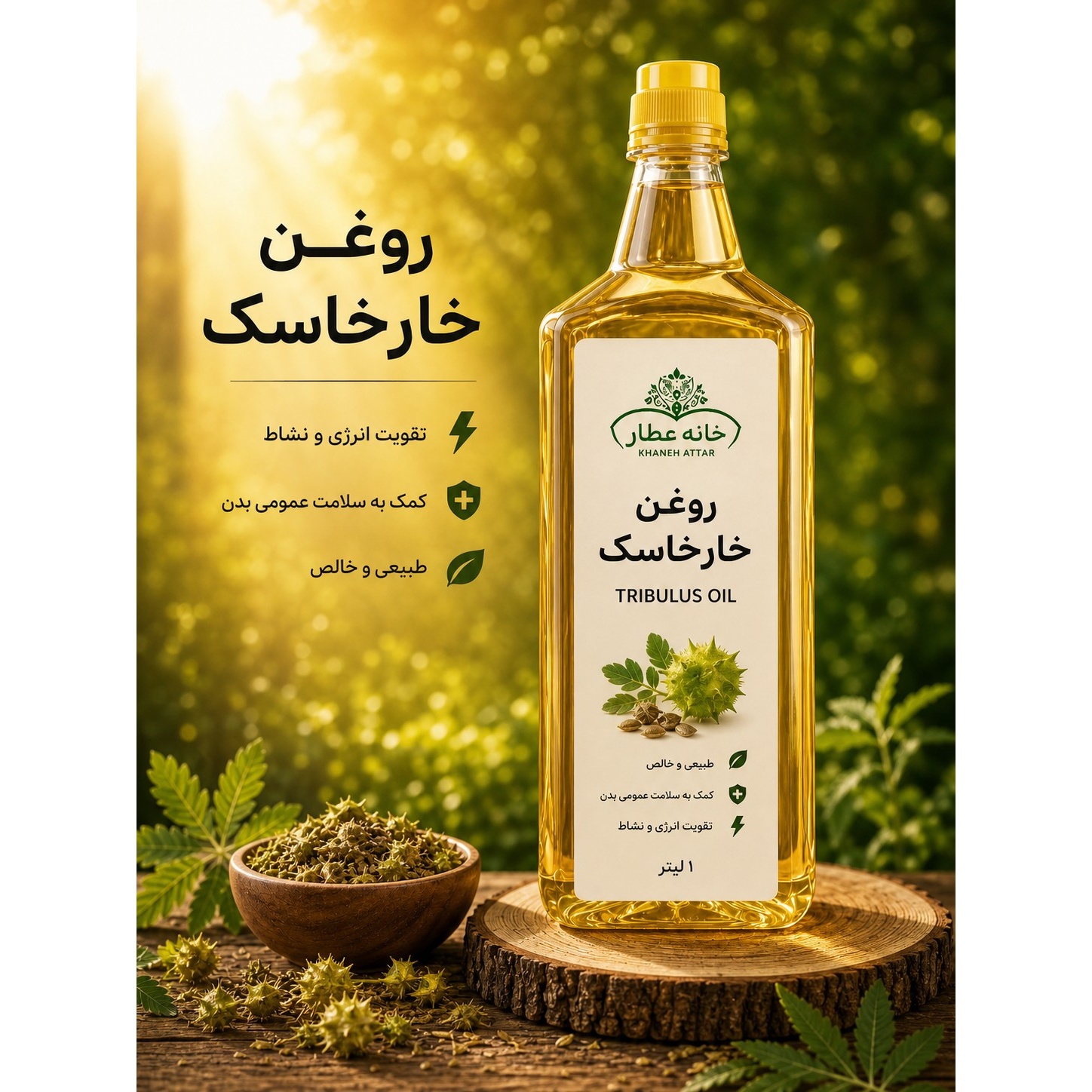 روغن خارخاسک خالص (1لیتری ) بضمانت مرجوعی