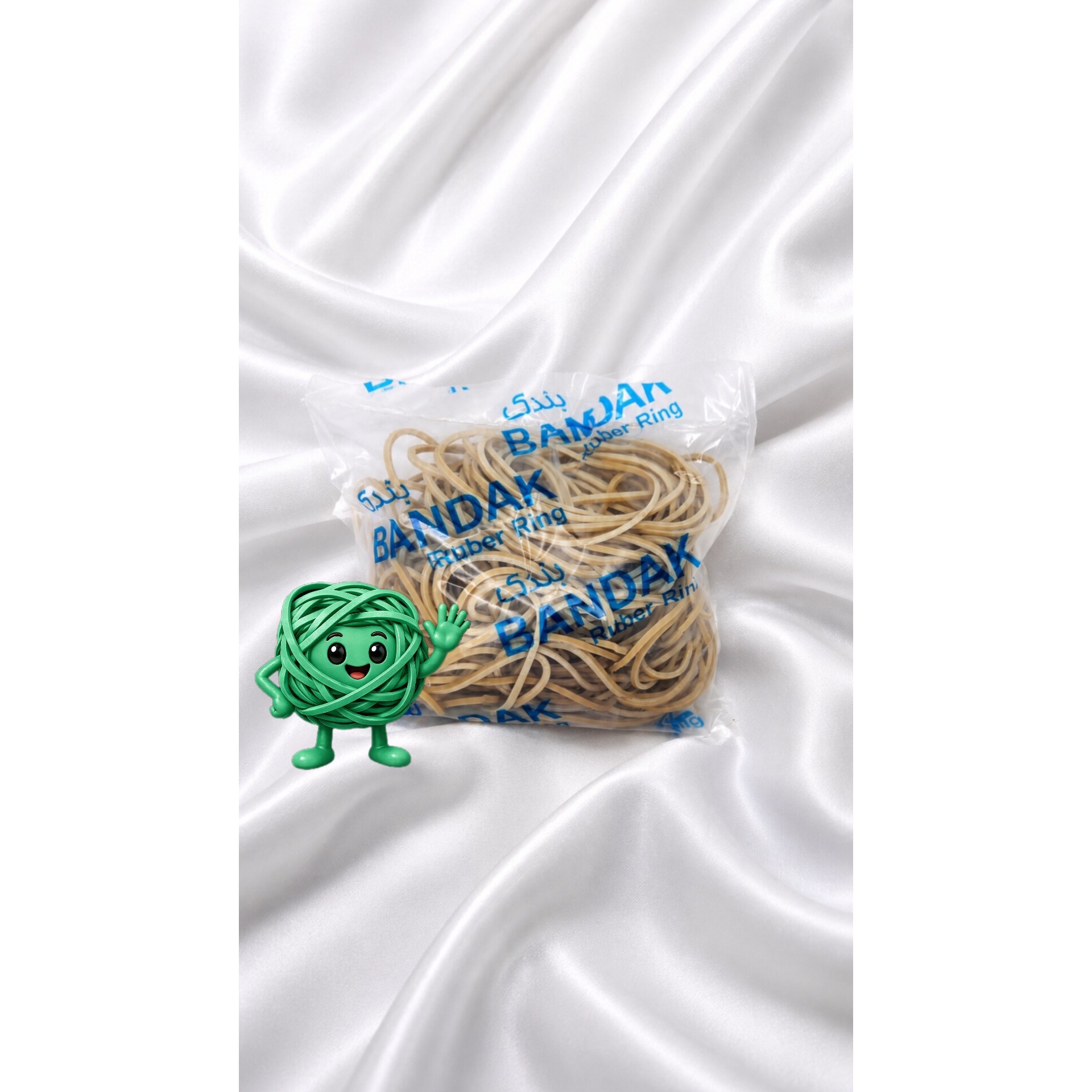 کش حلقه ای سایز 10 بندک رنگ سفید در بسته 200 گرمی اقتصادی کش پول