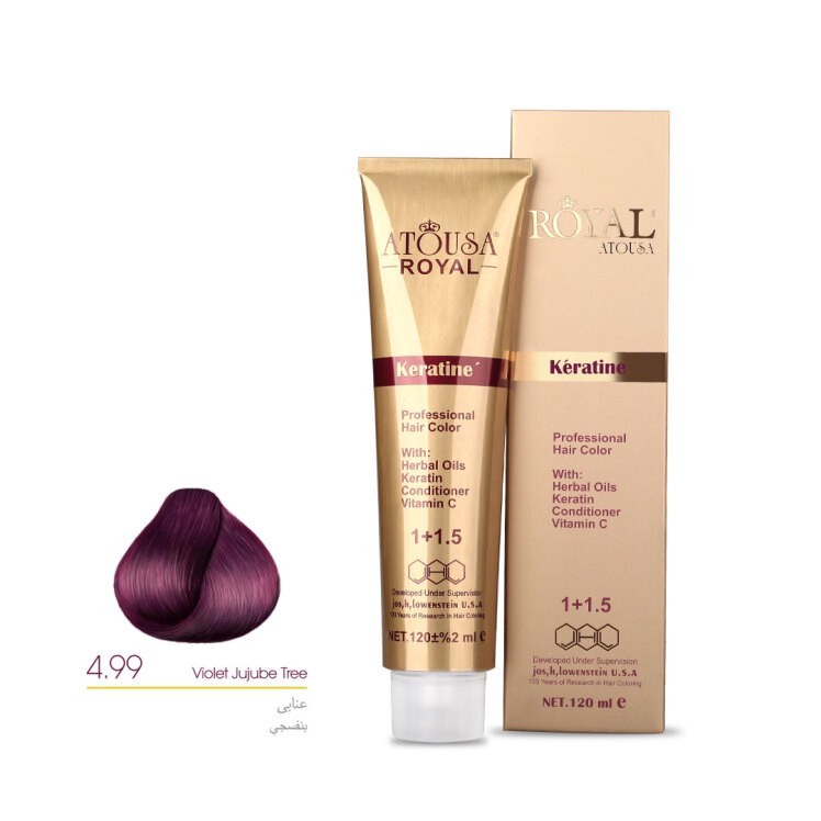 رنگ موی آتوسا رویال عنابی - حجم 120 میل - شماره 4.99