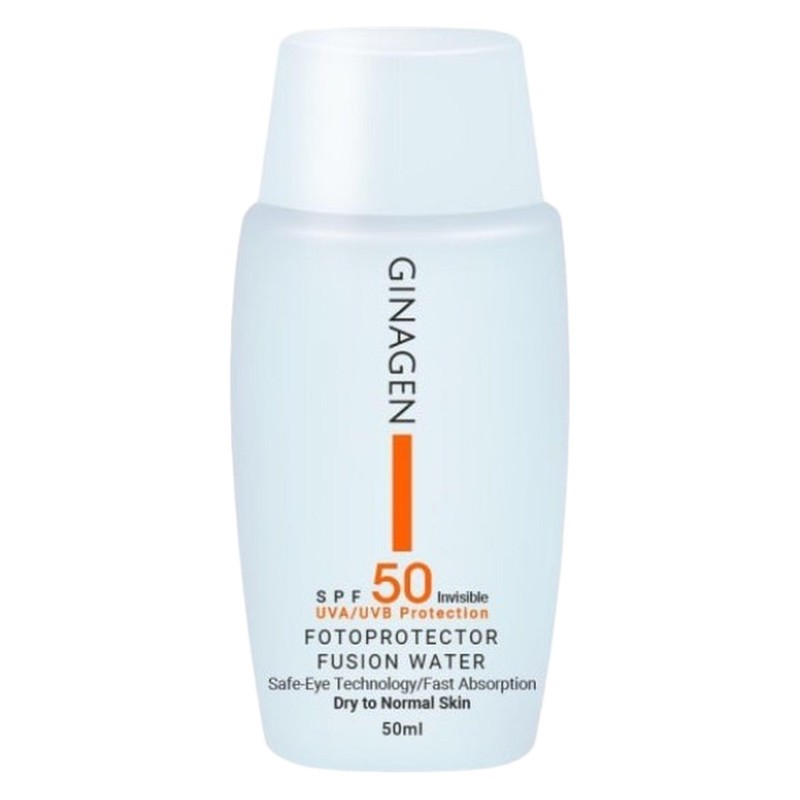 کرم ضدآفتاب بی رنگ ژیناژن مدل SPF50، مناسب پوست های معمولی و خشک، حجم 50 میلی لیتر