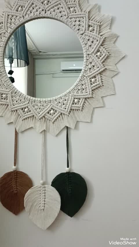 آینه مکرومه طرح طاووس