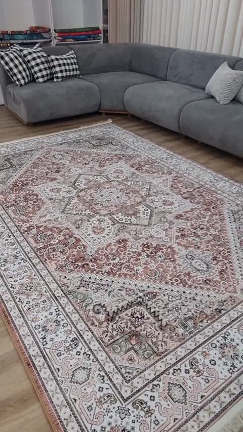 فرشینه مخمل ترک ضد لغزش بدون پرز مدل U540 (قابل سفارش در ابعاد دلخواه)