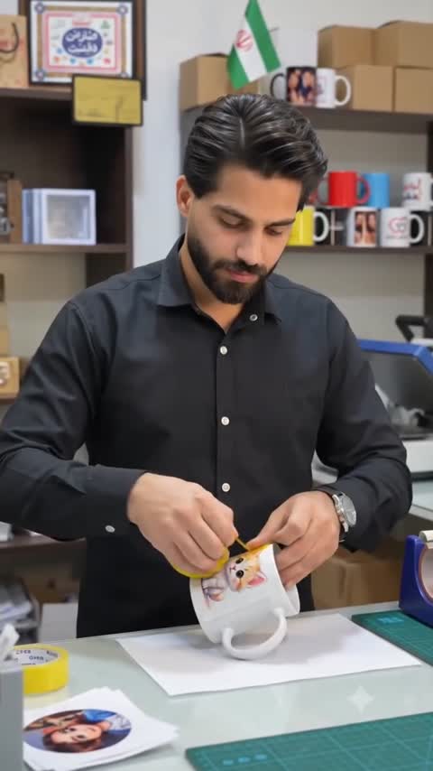ماگ جادویی حرارتی دسته قلبی اکلیلی با عکس و متن
